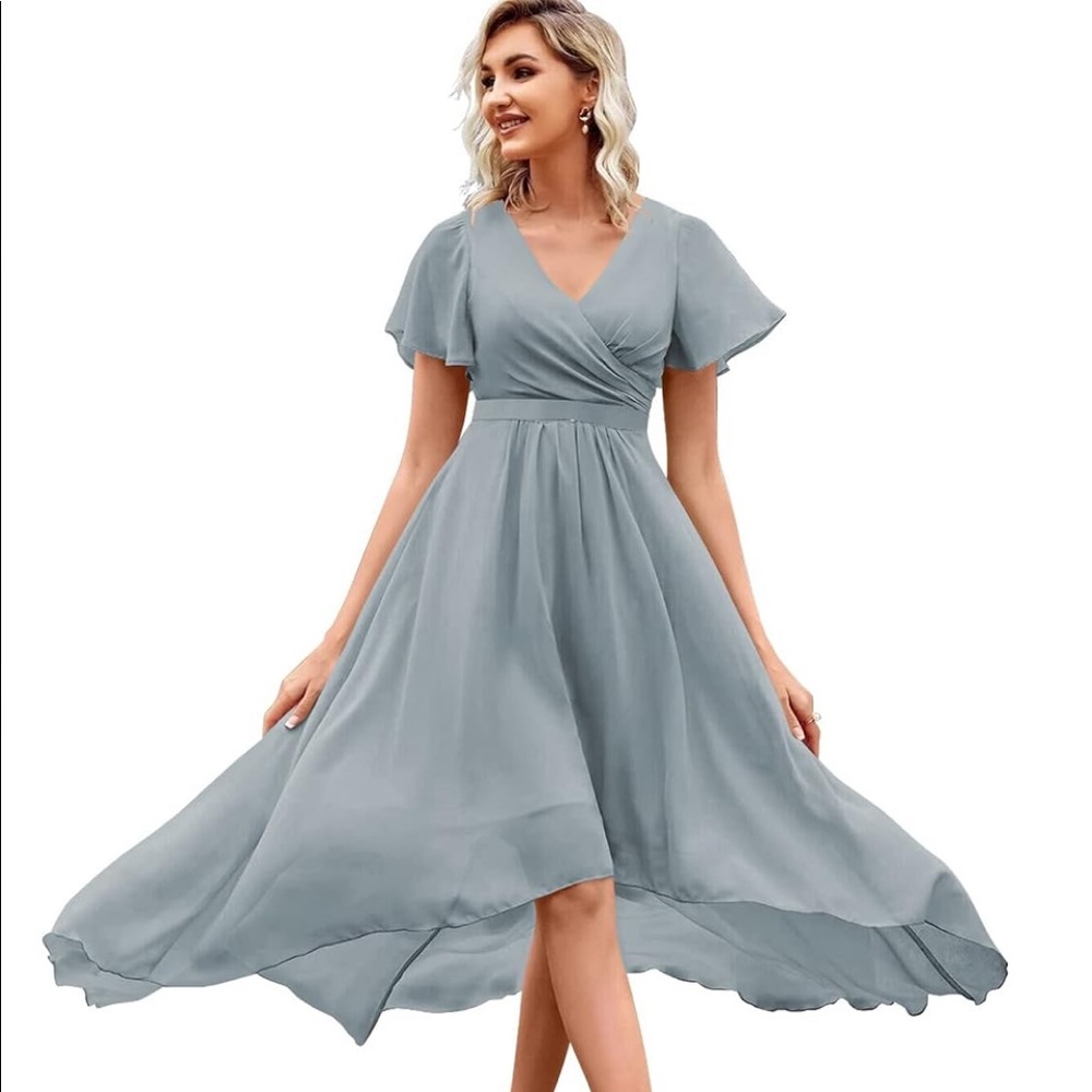 Dusty Blue Bridesmaid Dress - size 4